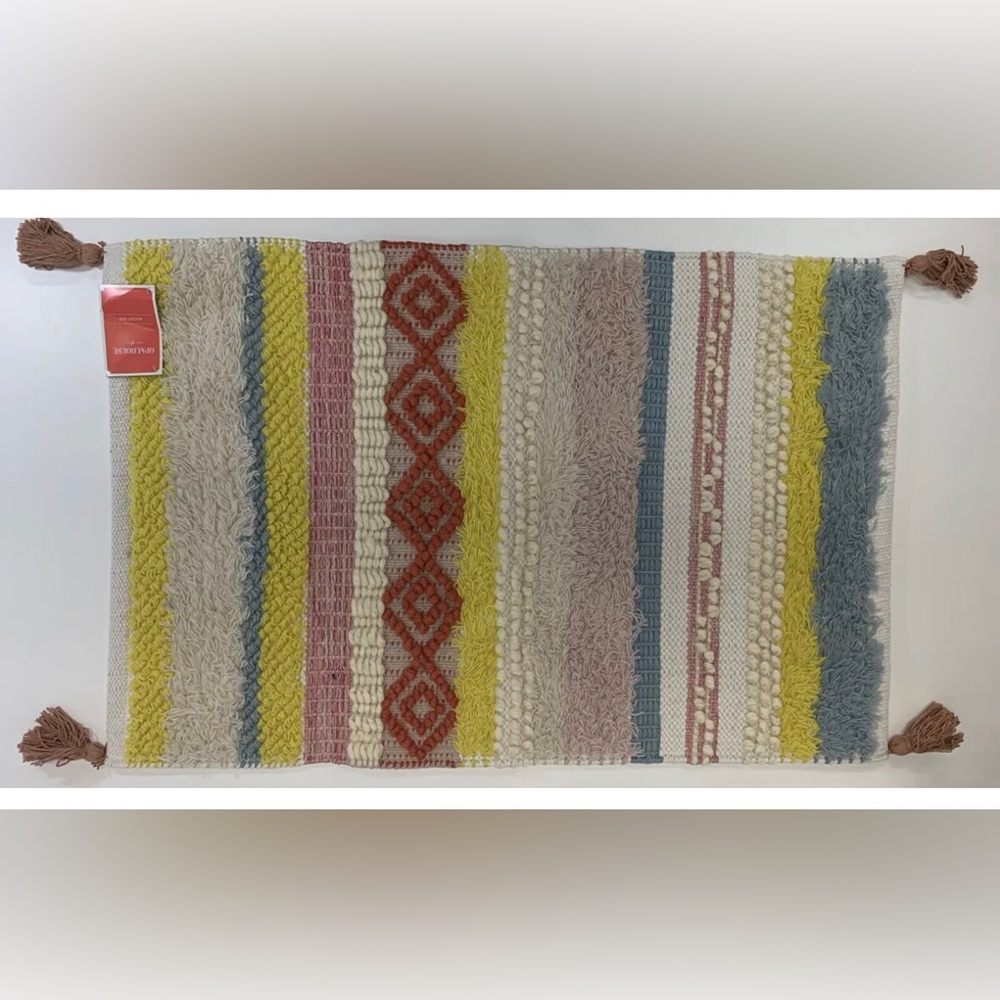 Opalhouse Colorful Striped Accent Rug 2’X3’ Tassels
